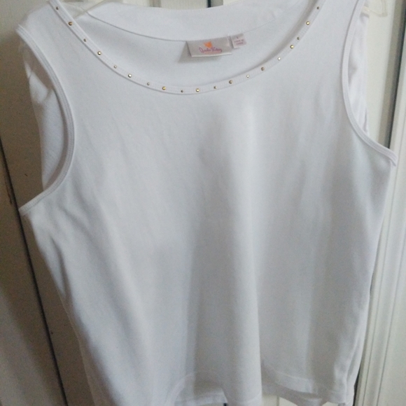 Quacker Factory Twin Set Size L White Beaded Long Sleeve Cardigan Shell - Picture 9 of 15